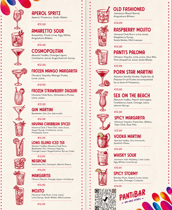 PantiBar Full Menu